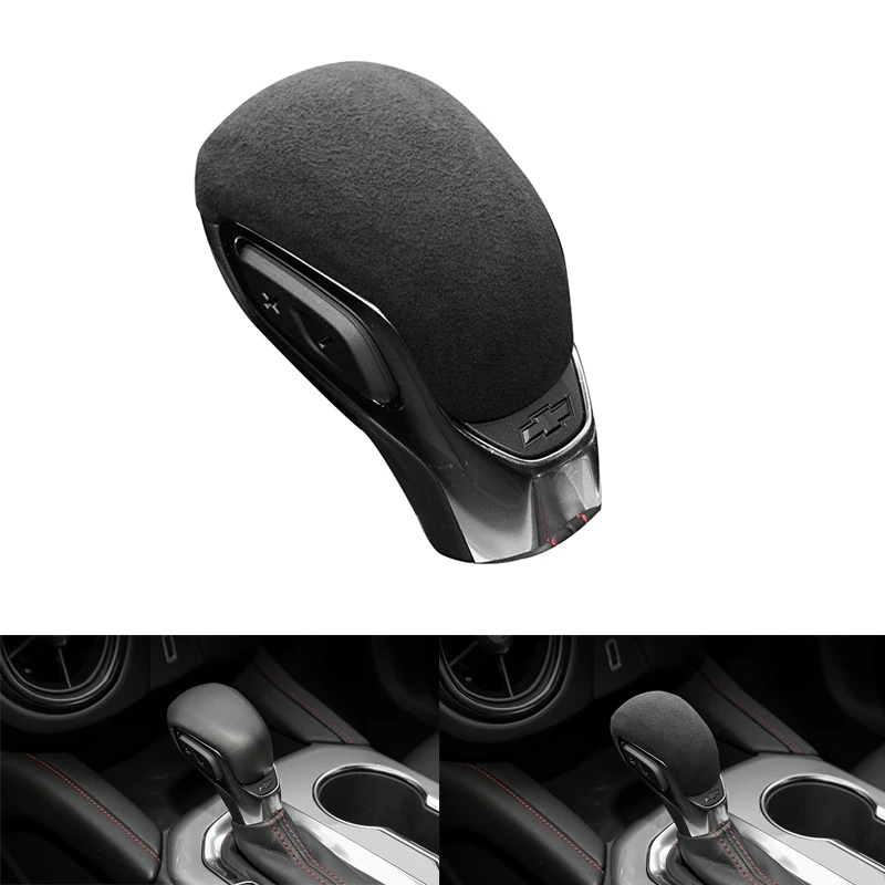 Black Suede Interiors Gear Lever Stcik Shift Collar Cover for Chevrolet Trailblazer Equinox Malibu XL 2020 2021 2022