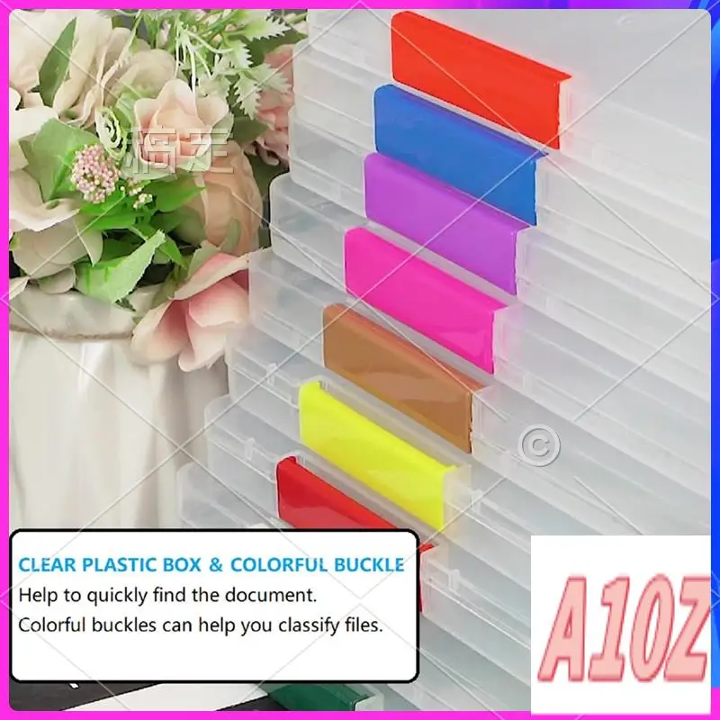 0Z-4 Pack صندوق ملفات A4، صندوق تخزين المستندات البلاستيكي الشفاف، لورق الحروف 8.5 بوصة × 11 بوصة، لملف المجلات