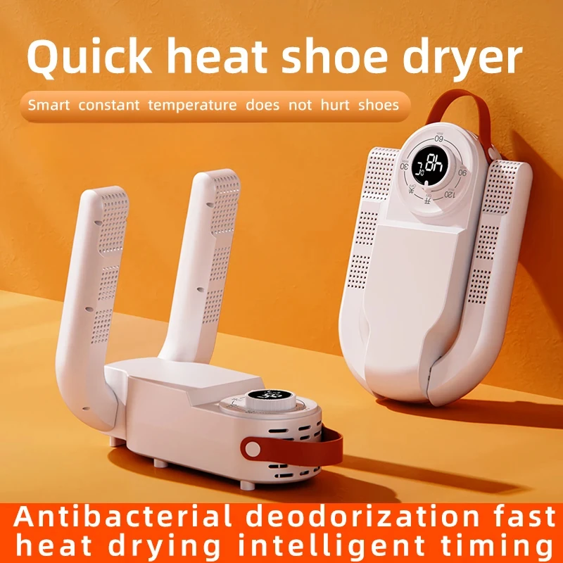 Secador de zapatos con temporizador inteligente, secador ajustable de secado rápido, desodorizante, esterilizador, calentador de zapatos para el hogar