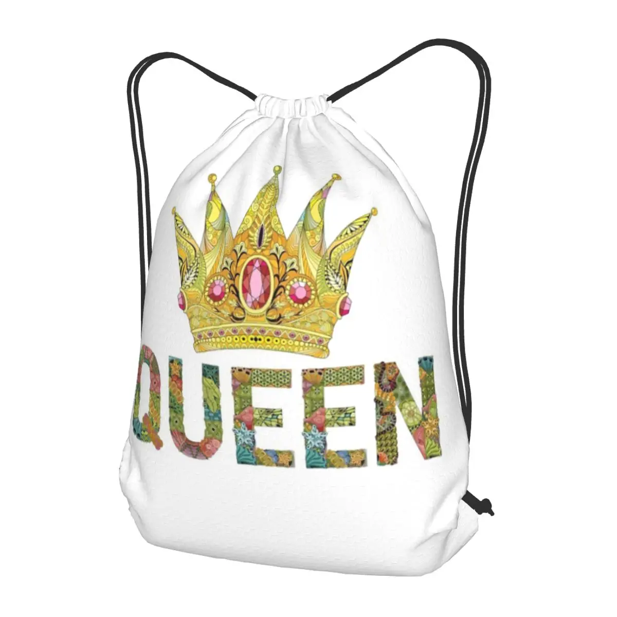 Queen Backpacks Portable Drawstring Bags Sports Bag Book Bags for Man Woman Students