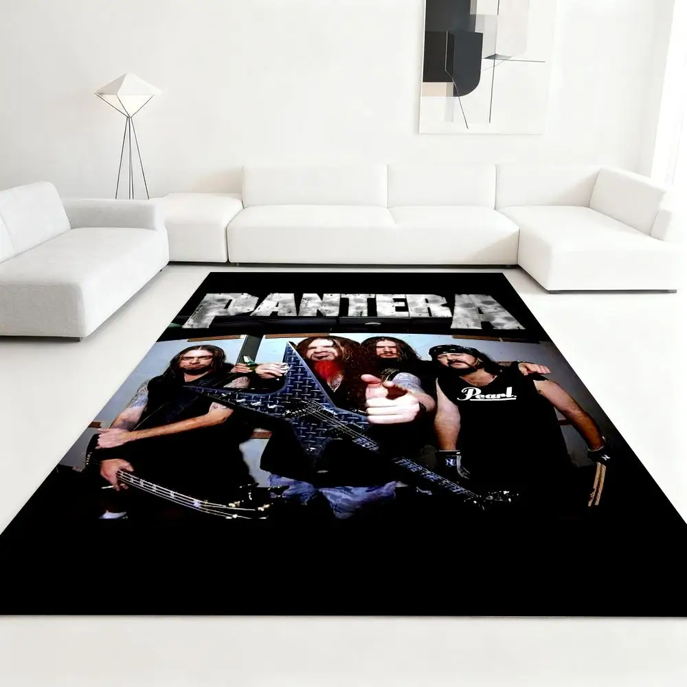 

P-Panteras Heavy Rock Band Floor Mat Soft Thickened Absorbent Non-Slip Bedroom Living Room Door Mat Home Decor Flannel Rugs