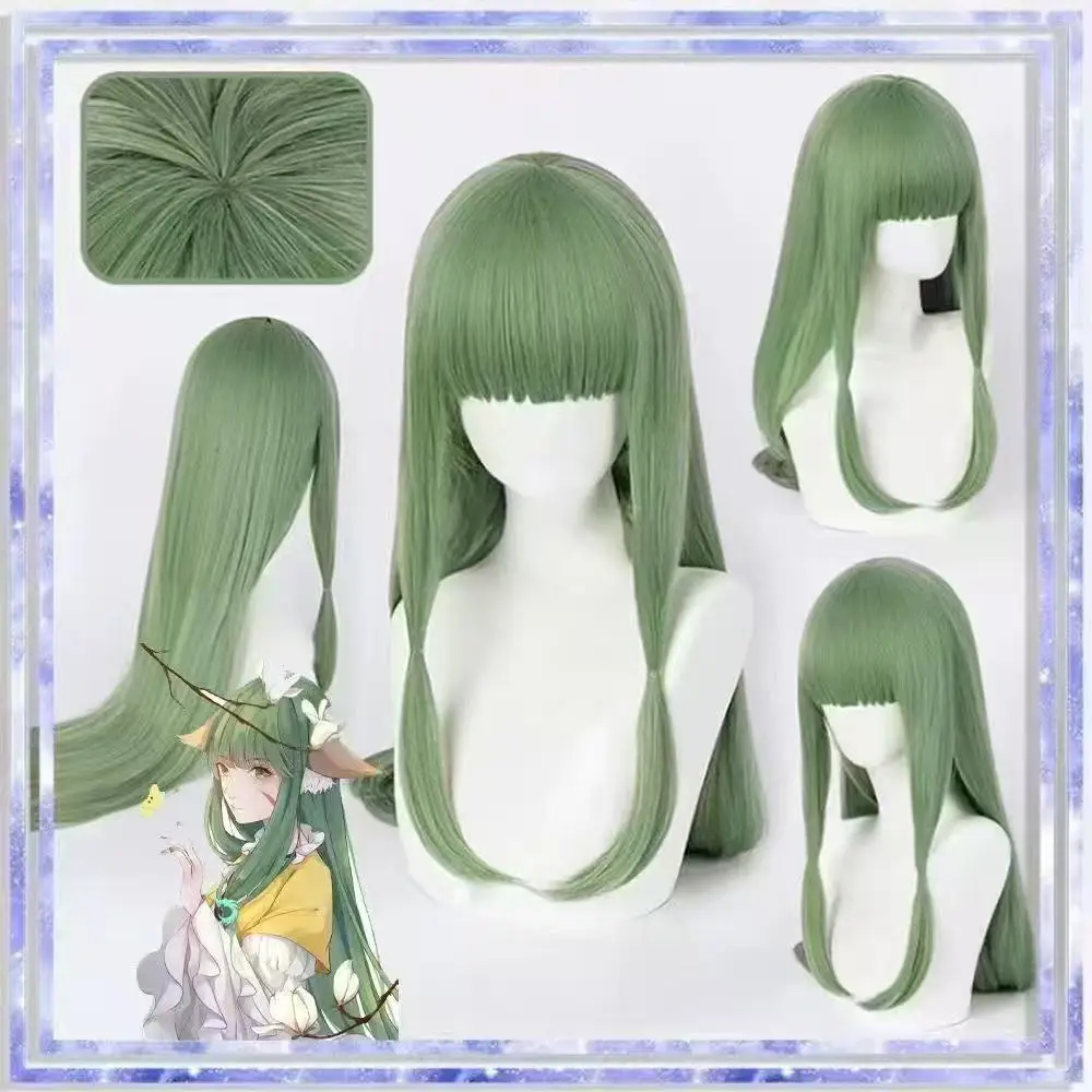 

1 шт., зеленые длинные прямые волосы, лиса, демон, маленькая красная леди, аниме, Ту Ш Ронг, парик для косплея