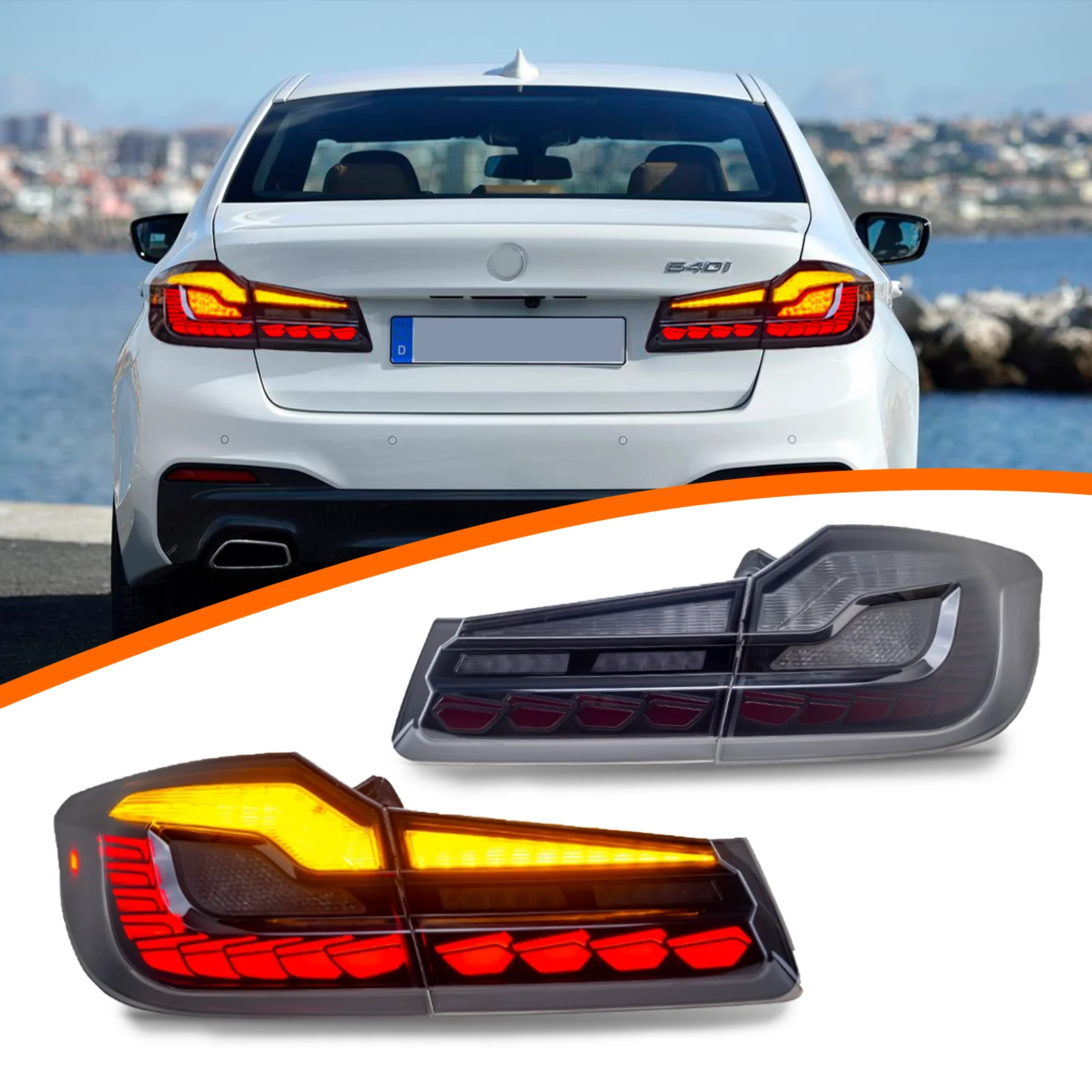 Car LED Rear Taillights For BMW 5Series G30 G38 M5 2010 - 2019 Animation Rear Lamps LED Taillight Assembly Automotive appliances