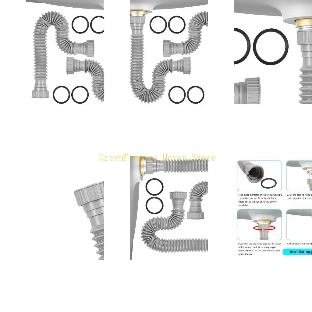 F68D Expandable Double Sink Drain Pipe set Flexible Trap with Corrosion Resistance