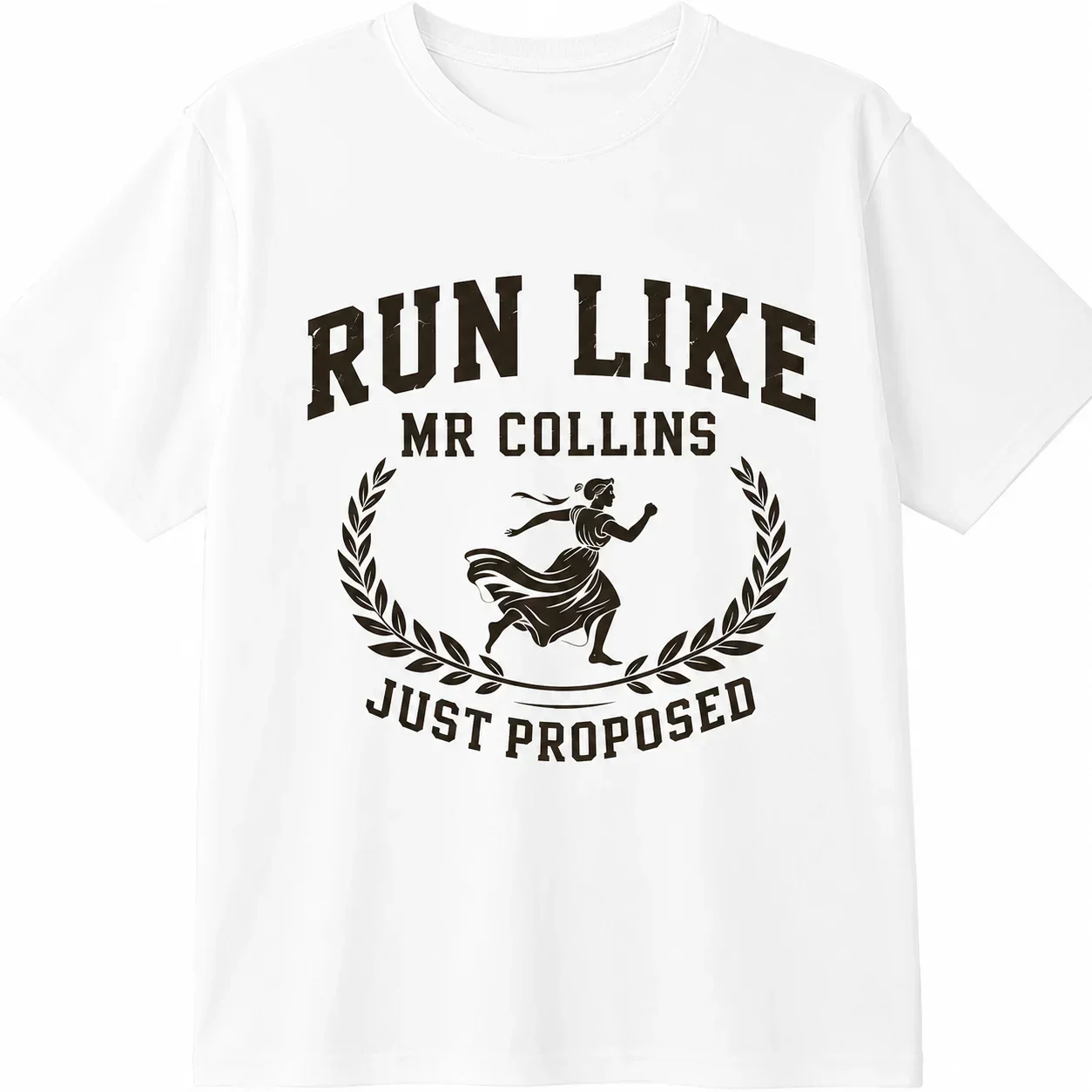 Vintage Summer Women T-shirt Run Like Mr Collins Just Proposed Short Sleeve Soft Oneck Tees Y2K Fashion Funny T Shirts for Men's