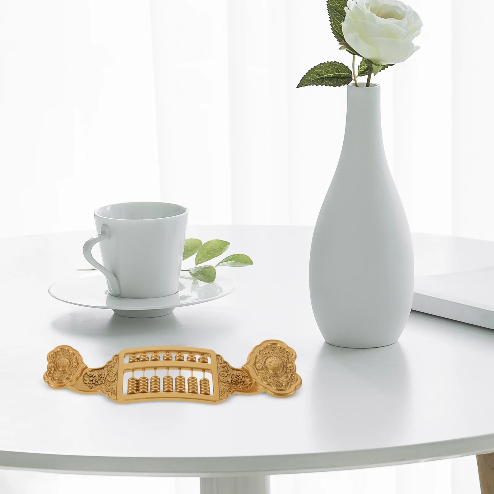 

Brass Statue Chinese Vintage Decor Desktop Ornament Attract Wealth Home Office Decorative Craft Retro Arithmetic Aid