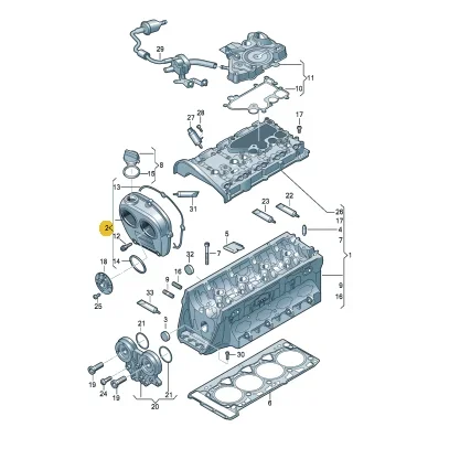 Engine Aluminum Upper Cylinder Head Timing Cover For Audi A1 A3 A4 A5 A6 A7 Q2 Q3 Q5 VW Passat B8 Golf Beetle Sharan Skoda Seat