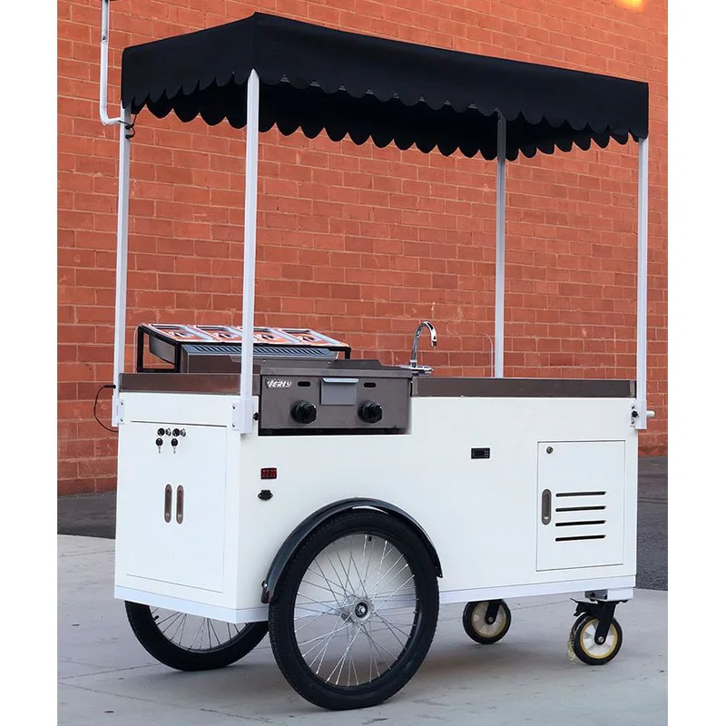 Custom Detachable Candy Cart Metal Mobile Street Food Cart Barbecue Cart for Business