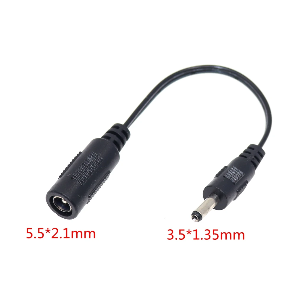 5.5*2.1 Female to 3.5*1.35mm Male DC Power Adapter Converter Cord 5.5X2.1mm Jack Cord Connector Short Cable