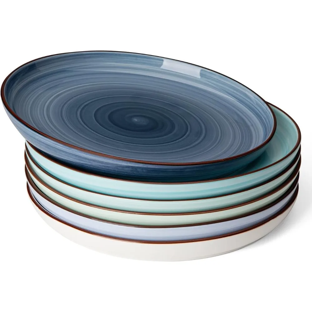 

10-Inch Round Porcelain Dinner Plates Set, Ideal for Lunch, Parties, and Weddings, Suitable for Microwave, Oven, and Dishwasher