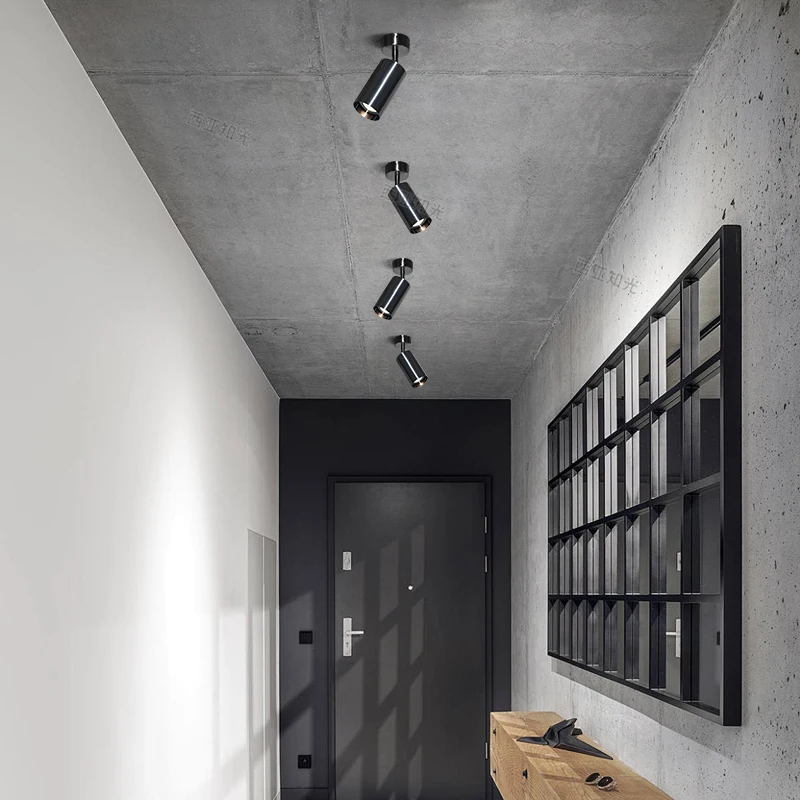 Lampu Sorot Led Dipasang Di Permukaan Sumber Cahaya Dapat Diganti GU10 Lampu Langit-langit Titik Bohlam Baja Tahan Karat Nikel Warna Emas 110V 220V