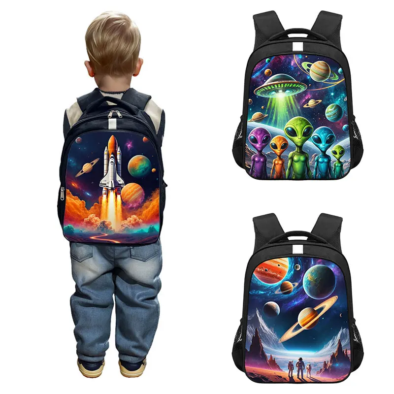 Mysterious Universe Telescope UFO Alien Spaceship Backpack Women Men Rucksack for Travel School Bags for Teens Laptop Backpacks