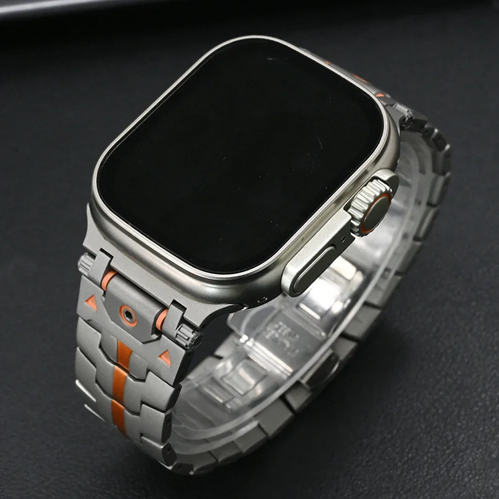 

Stainless Steel Band for Apple Watch Ultra2/1 49mm Luxury Men Bracelet for Iwatch 10 9 8 7 6 5 4 SE 46mm 42mm 41 45mm 44mm Strap