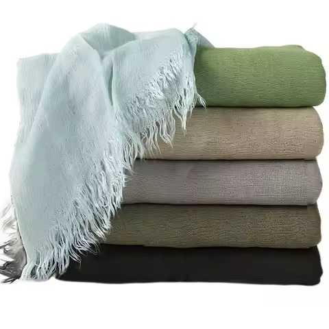 New 100% Rayon Hijab Scarf Women Muslim Shawls Crinkle Headscarf Wraps Femme Musulman Headbands Turbans Islamic Bandana Bufandas