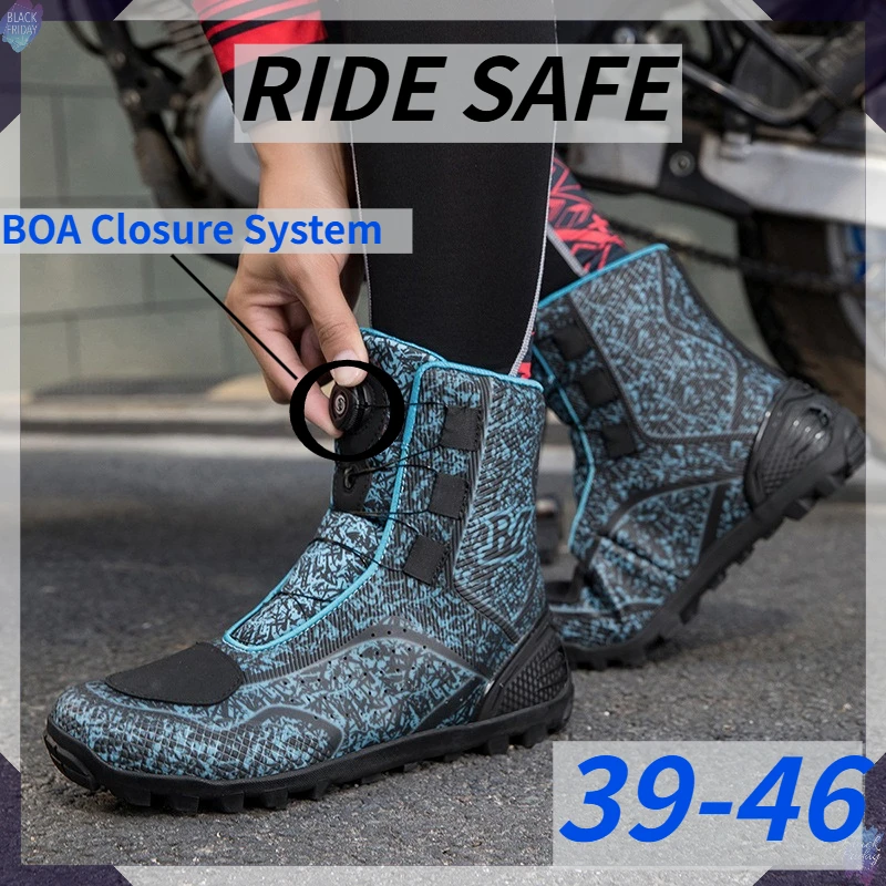 

New Men's Outdoor Motorcycle Riding Protective Long Boots | Non-Slip Wear-Resistant Motorbike Shoes for Safe Comfortable Riding
