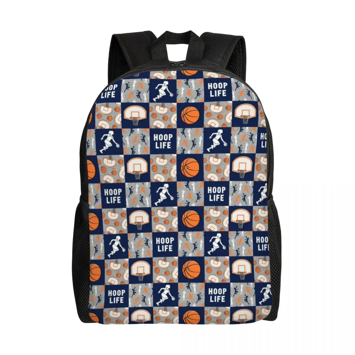 Sac à dos imperméable à motif de basket-ball pour hommes et femmes, sacs à livres College, sac de sport scolaire, sacs à dos de voyage de grande capacité