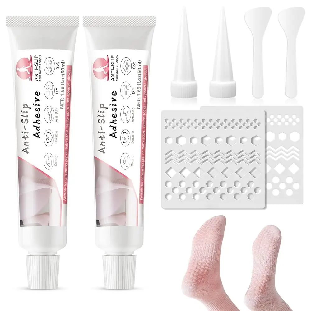 

100ML Sock Stop Glue, Anti Slip Sock Glue Transparent Waterproof Fabric Paint, Washable Anti-Slip Sock Adhesive, Suitable for