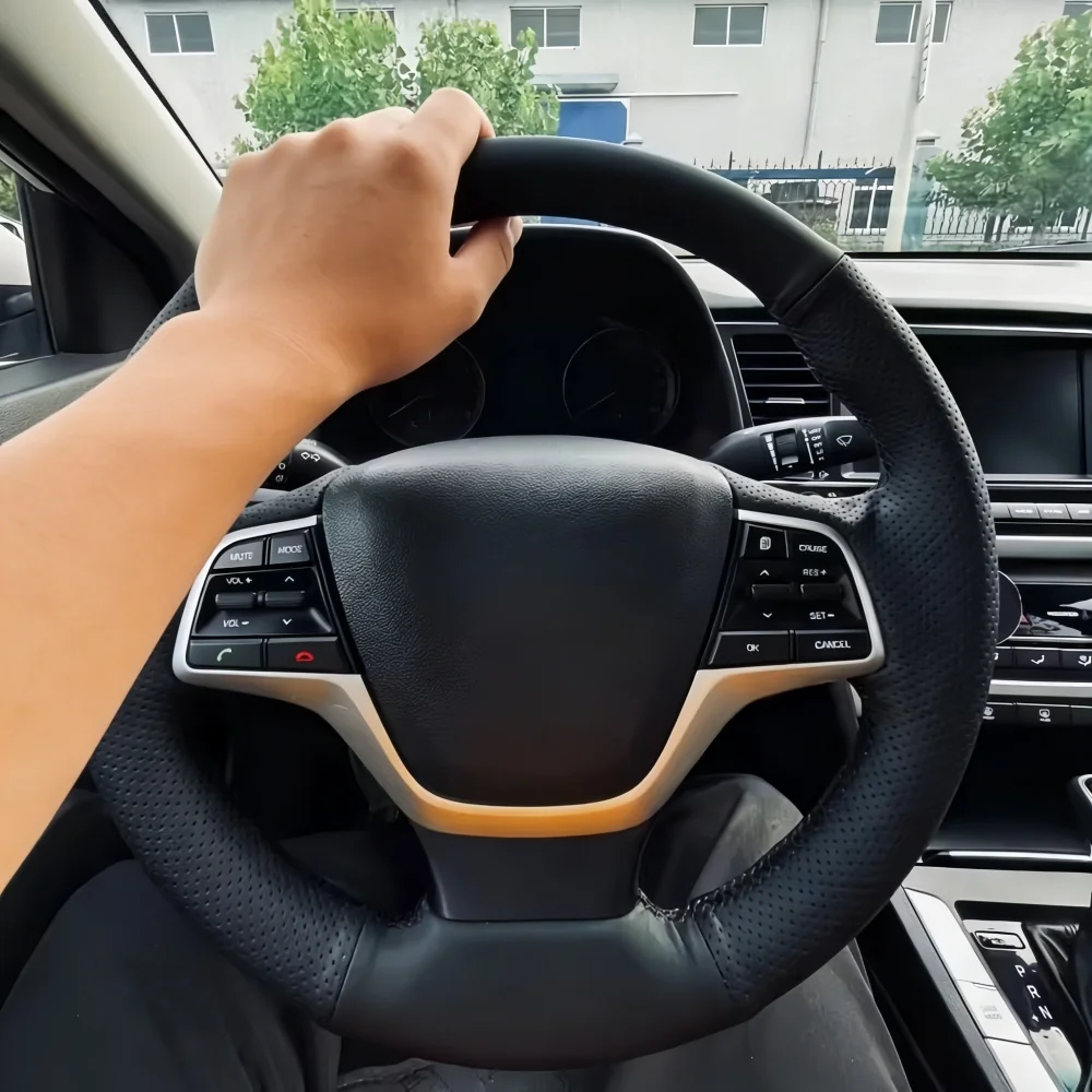 Autozubehör Geflochtenes Kunstleder 2016 2017 Solaris 2017 Accent 2018 Lenkradbezug für Hyundai Elantra 4