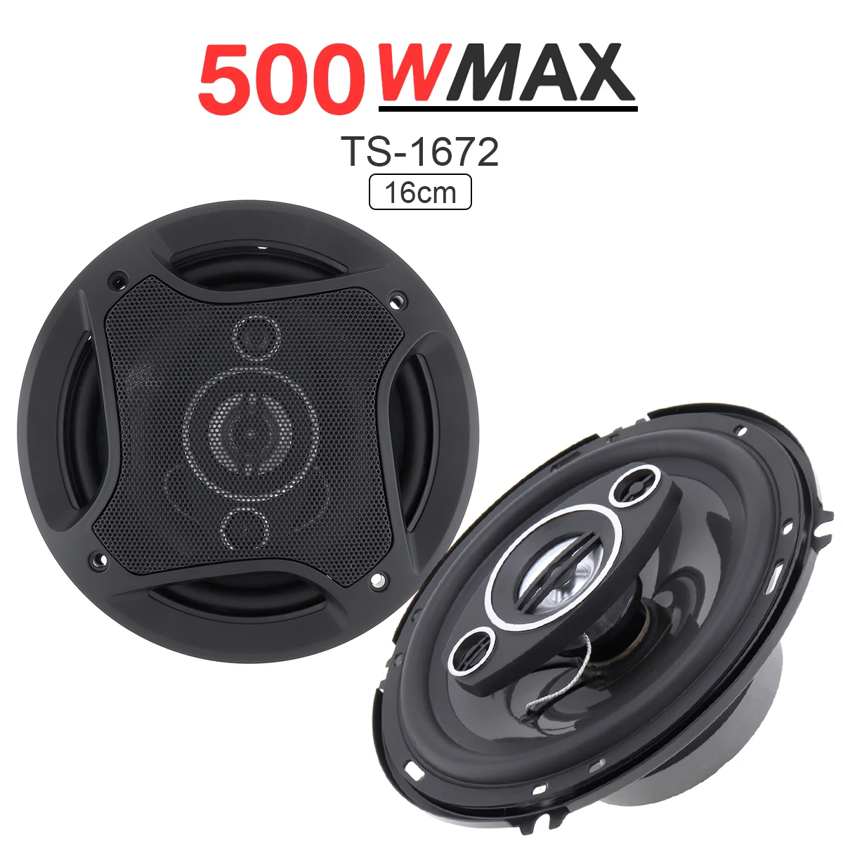 Altavoces Hifi coaxiales para coche, Audio estéreo de música, frecuencia de rango completo, instalación no destructiva, 2 piezas, 16cm, 500W