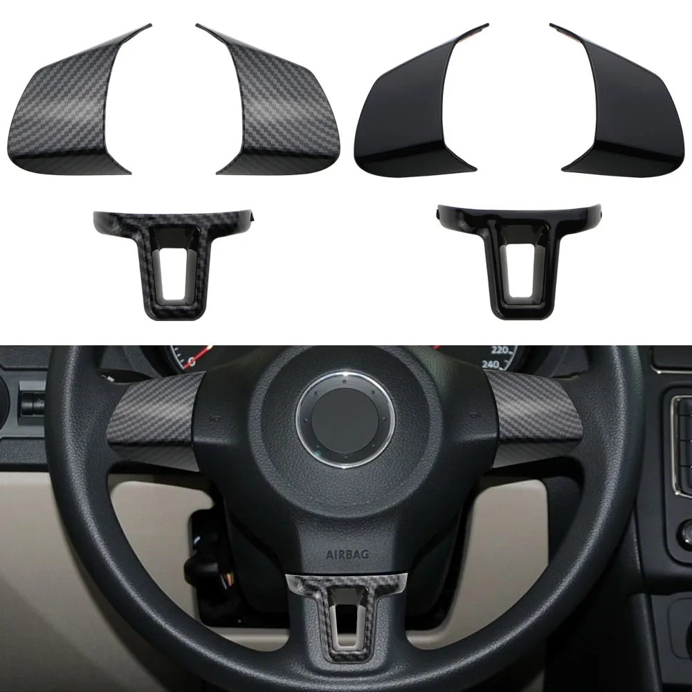 Para Volkswagen VW Jetta Golf 6 Bora Polo Touran Eos Caddy 2009-2014 cubierta para volante de coche embellecedor accesorios interiores