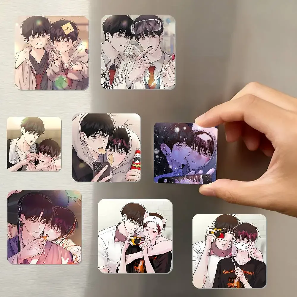 Manhwa-Monday's Savior Refrigerator Magnet Square Stickers - Can Be Used To Personalize Home Decoration