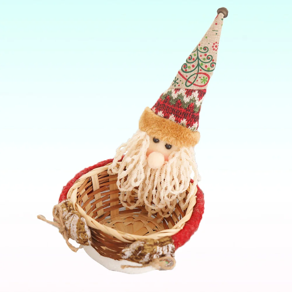 

Candy Storage Basket Christmas Santa Claus Patterned Xmas Gift Holder Party Storage Basket Candy Holder Gift Ornament