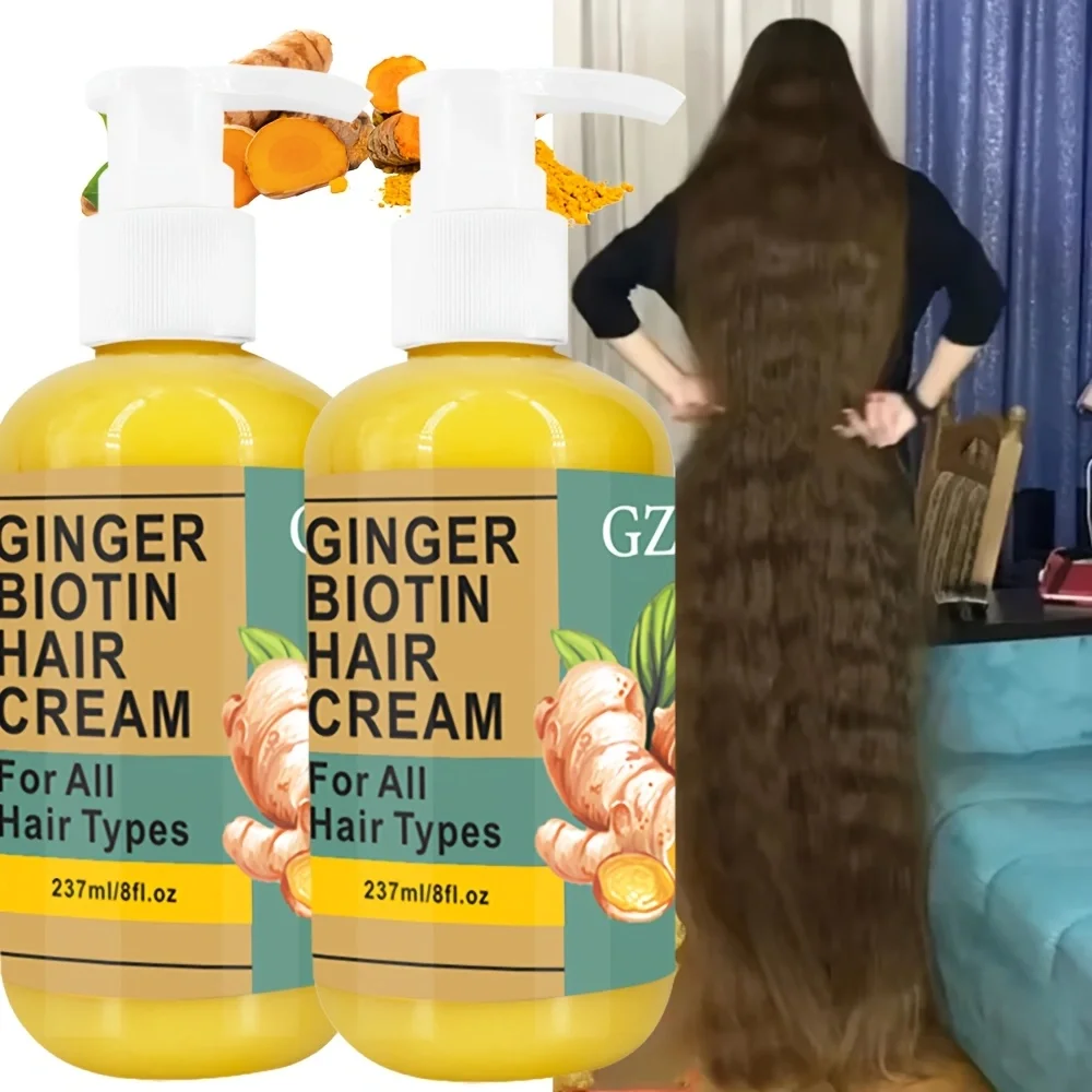 Paquete de 2 mascarillas para el cabello GZE GINGER BIOTIN HAIR CREAM fortalece el hidratante para el cabello dañado