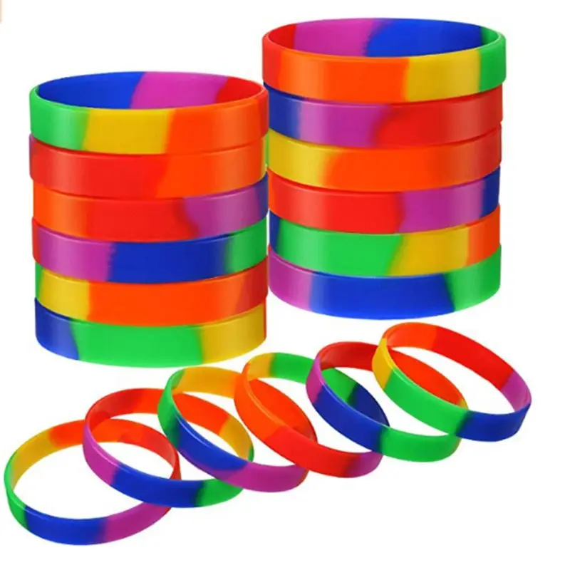 10Pcs Wristbands Party Pride Day Party Supplies Lesbian Rainbow Bracelet