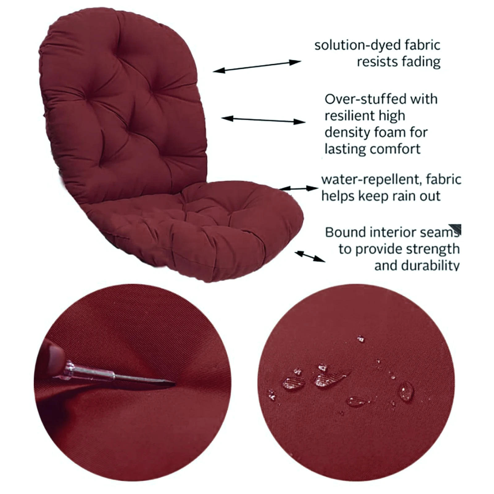 Replacement Chair Cushion For Outdoor Garden Swivel Rocker Lounger Swing Chair Nest Backrest Pillow Comfortable Accessories
