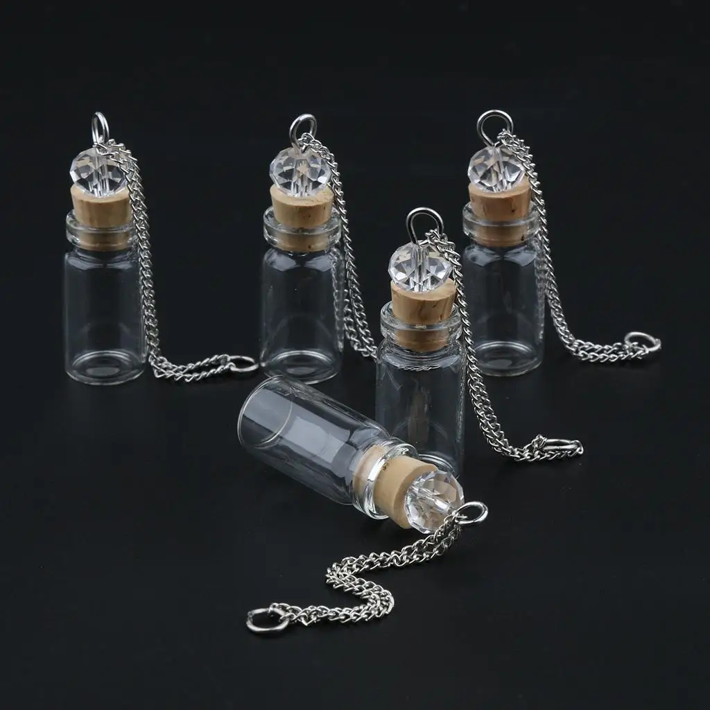 Pendant Bottle Mini Glass Vials with Cork Essential Oil Sample Storage for Party Decoration Scrapbooking