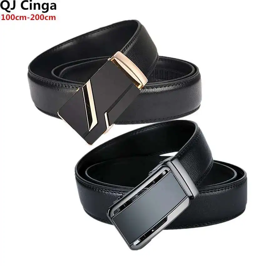 Boucle automatique noire pour affaires/mariage/fête, grande taille 100Cm-150Cm 160Cm 180Cm 200Cm, la meilleure ceinture pour hommes obés