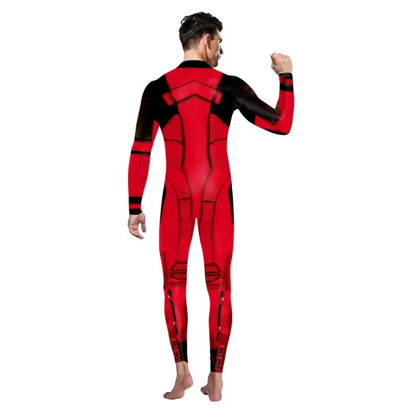 Halloween Feest Jumpsuit Full Body Film Held Cosplay Kostuum Mannen 3d Print Zentai Pak Fantasie Show Performance Bodysuit