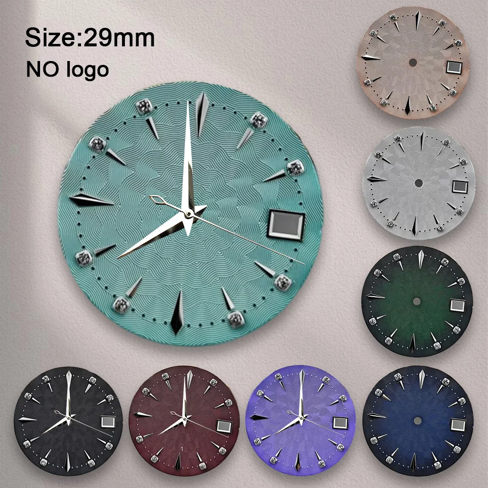 Nh35 Dial No Logo 28.5mm Watch Diamond Blank Dial For NH35 Movement  Custom Logo Watch Dials Hands Watch Repair Tools