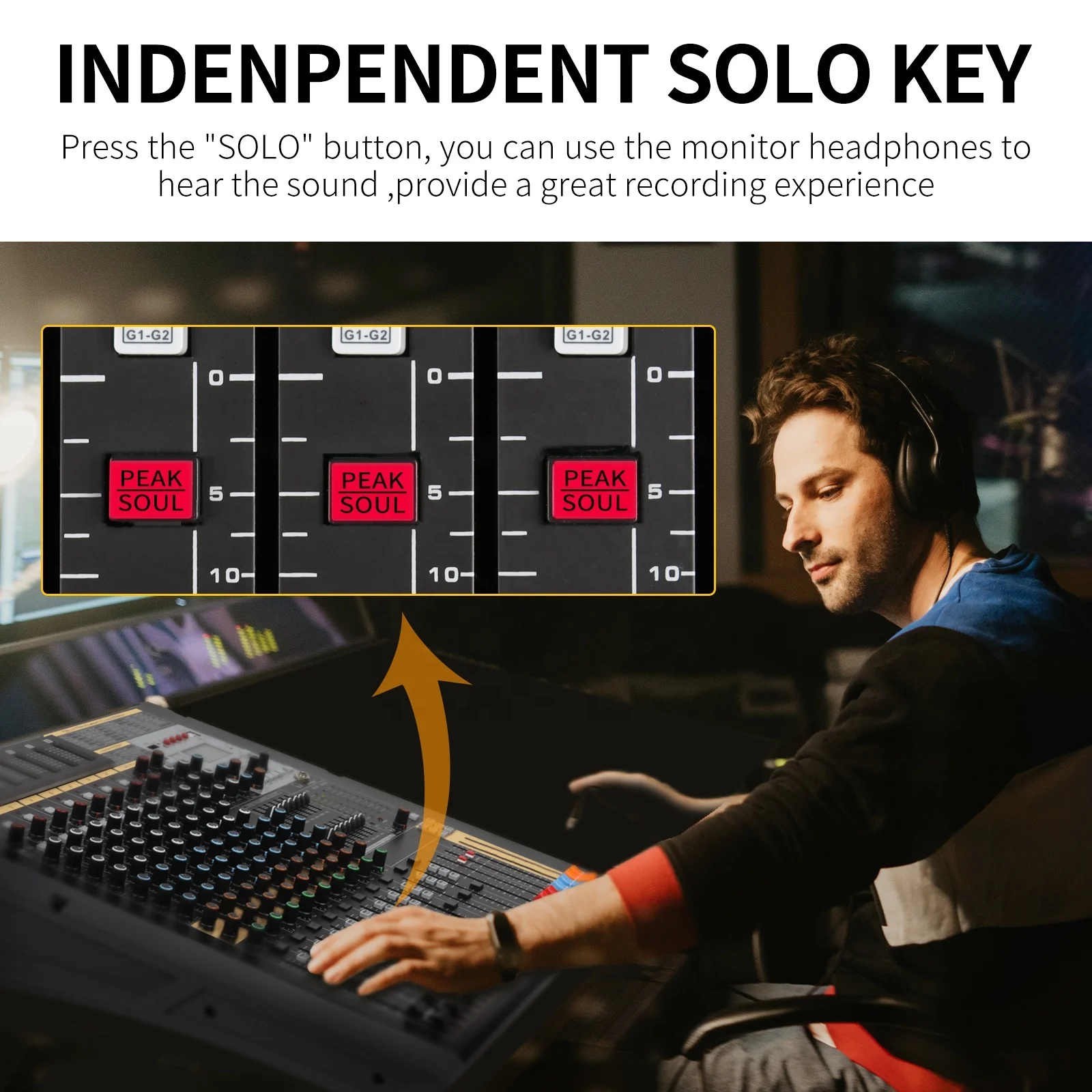 TLF Xtuga TFB12 Aux 7-Band-EQ mit vier Gruppenausgängen, 100 mm Fader, analoger DJ-Controller/oder Konsolenmixer