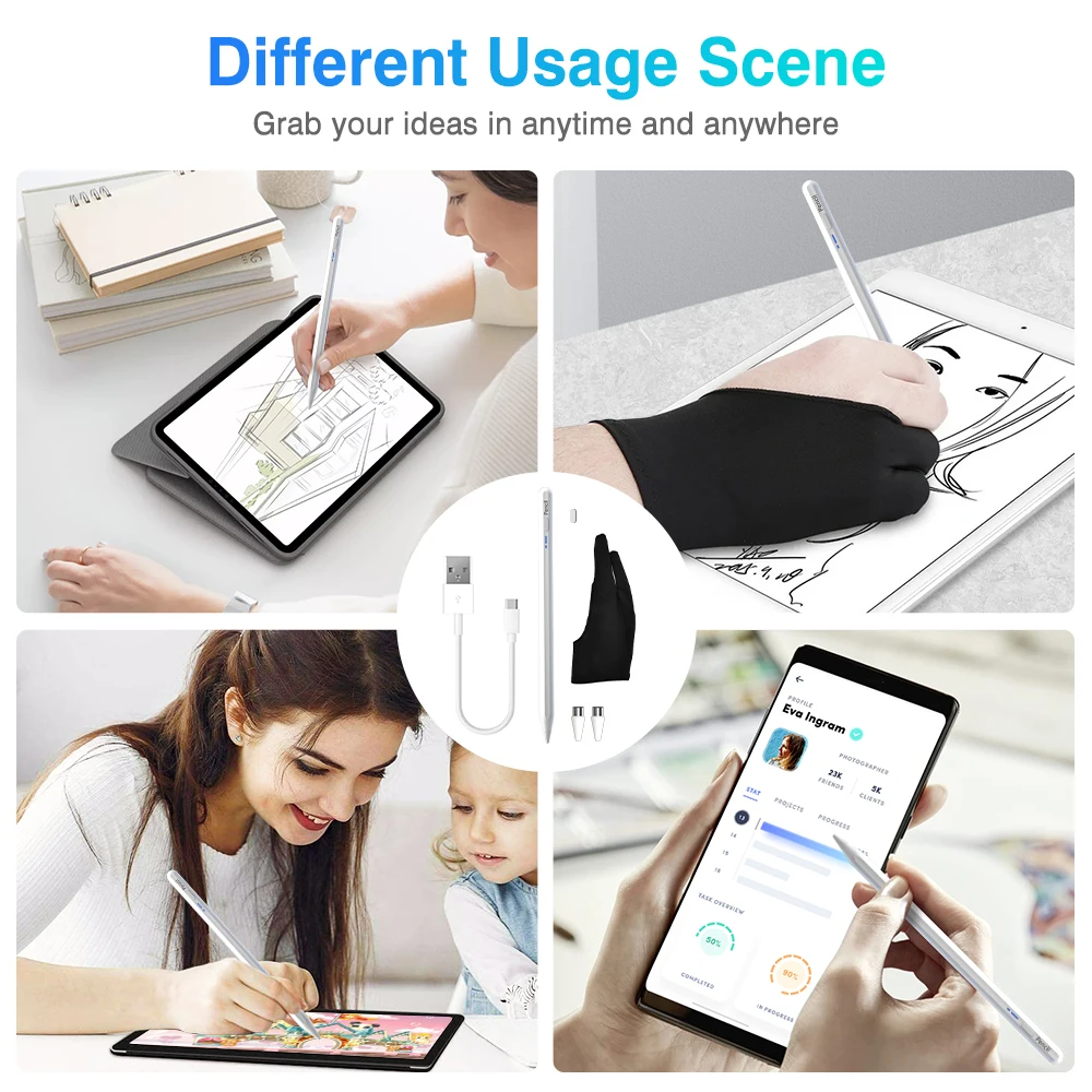 Universal Drawing ปากกา Stylus สําหรับ Android iOS Touch ปากกาสําหรับ iPad iPhone Samsung Xiaomi แท็บเล็ตโทรศัพท์สมาร์ทดินสออุปกรณ์เสริม