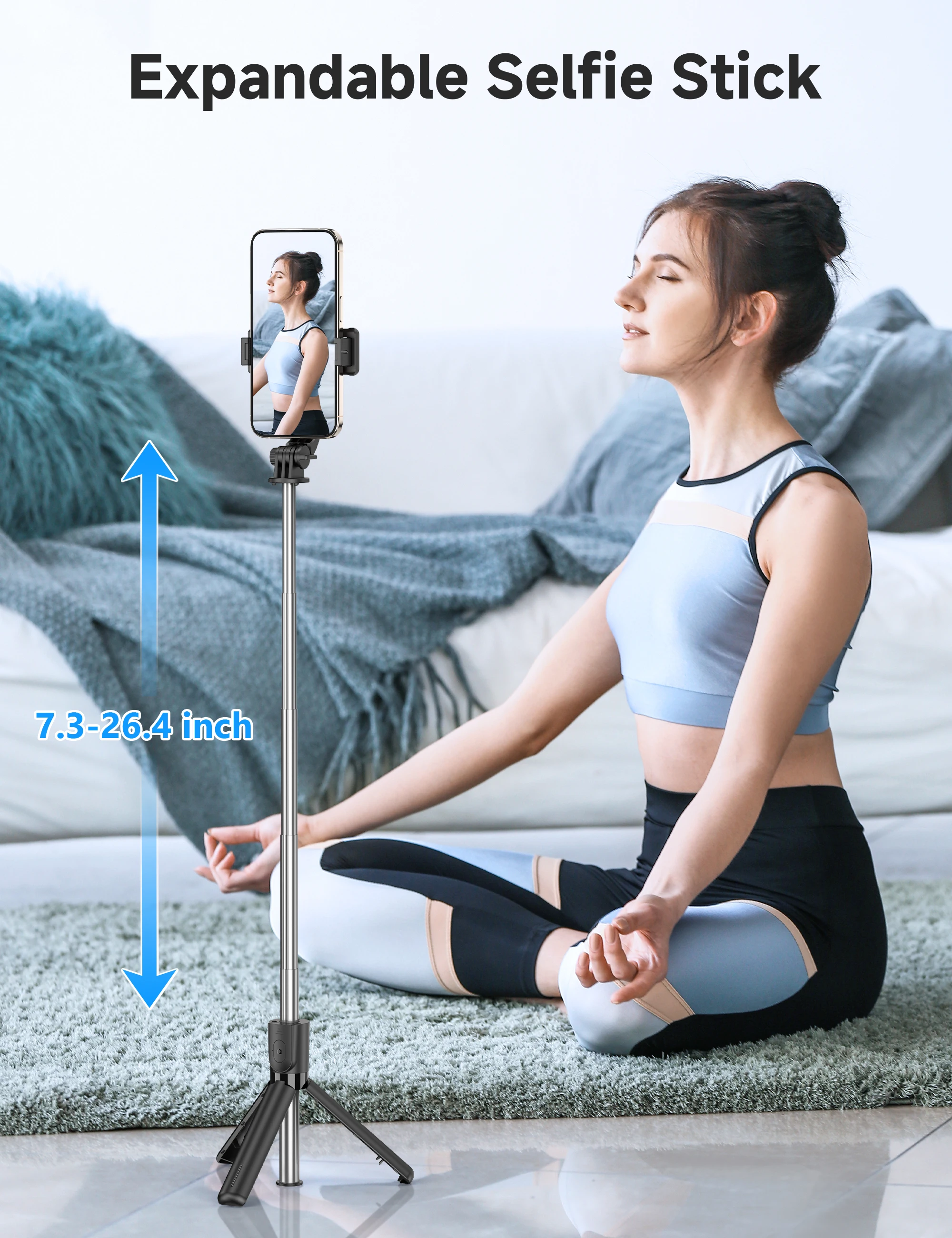 Draagbaar mini-statief F01 Selfie Stick-statief Telefoonstandaard met draadloze Bluetooth voor Android en iPhone Smartphone-opnamen Vlog