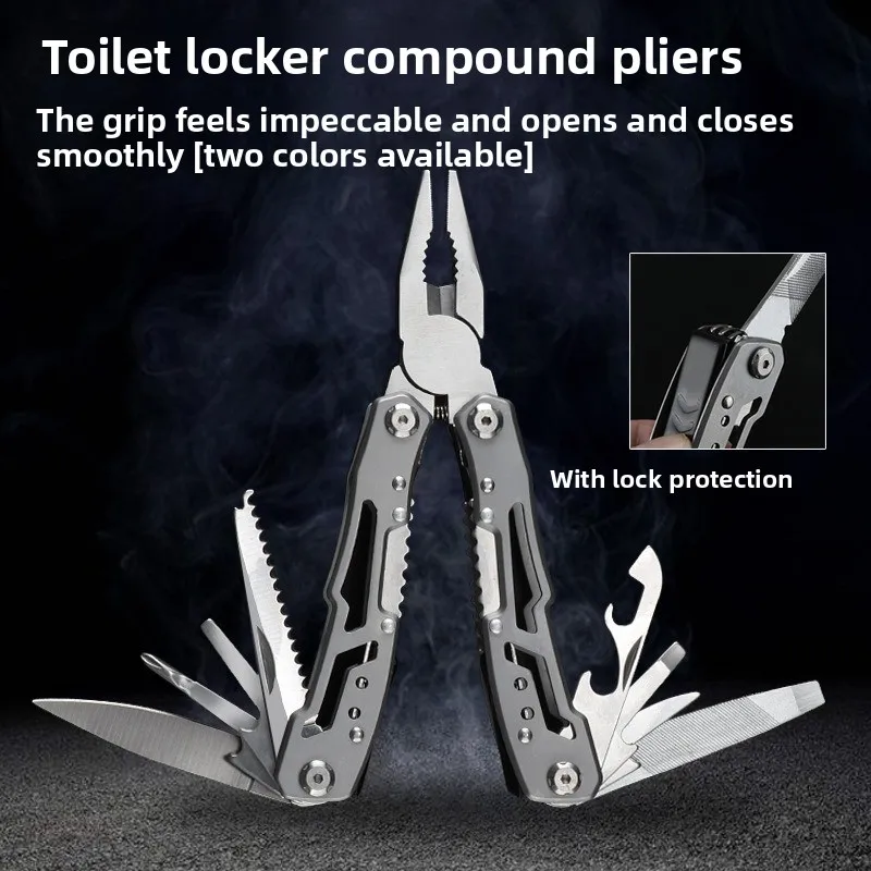 

LIANMAN Pure Steel Multifunctional Tiger Pliers Folding Knife Portable Fishing Equipment Outdoor Emergency Tool Combination