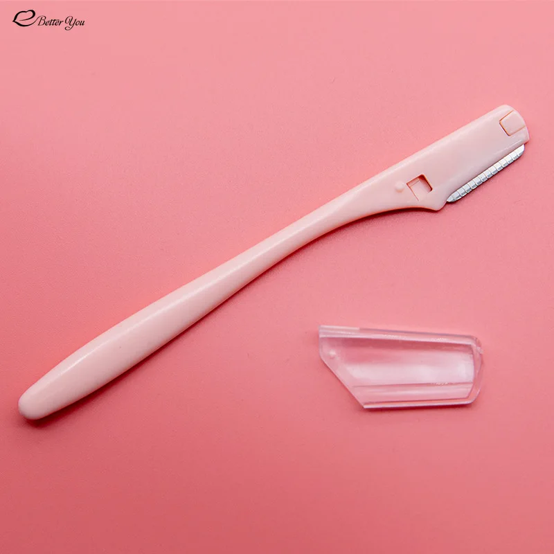 Stainless Steel Blade Eyebrow Scraper with Safety Net Women's Shaving Knife Beauty Makeup Tool Eyebrow Trimming Knife