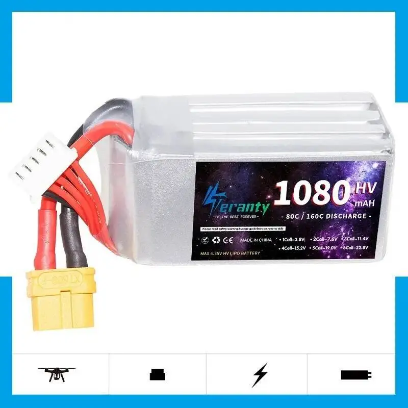 TERANTY 4S 1080MAH 80C Lipo Battery For FPV Racing Drone RC Quadcopter Helicopter Parts With XT30 XT60 Deans T 15.2V Battery