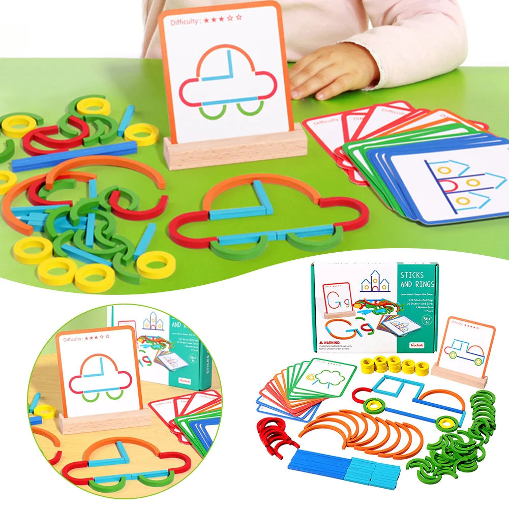 Funny Sticks And Rings Building Blocks Toys Colorful Preschool Jigsaw Toy Novelty Chirstmas Gift