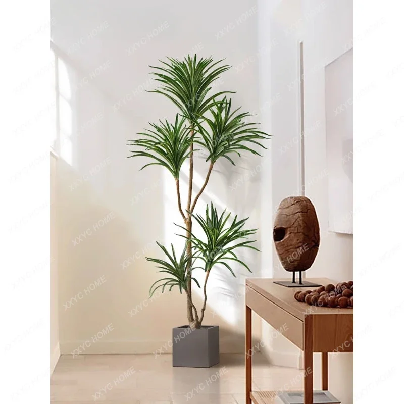 

Artificial Green Plant Line Iron Potted Lily Bamboo Plant Bonsai Living Room on-the-Ground Green Plant Decoration Fake Trees