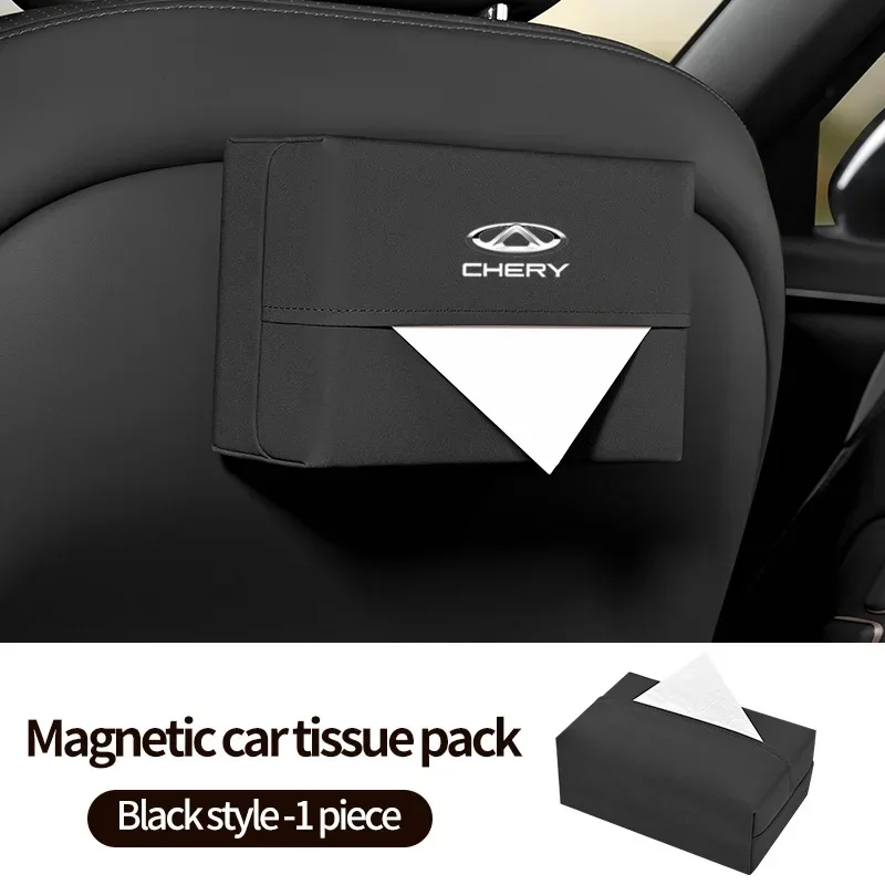 Magnetic Suction Car Tissue Holder PU Leather Paper Bag For Chery Omoda 5 Tiggo 8 Tiggo 4 Jaecoo J7 J8 Auto Seat Back Interior O