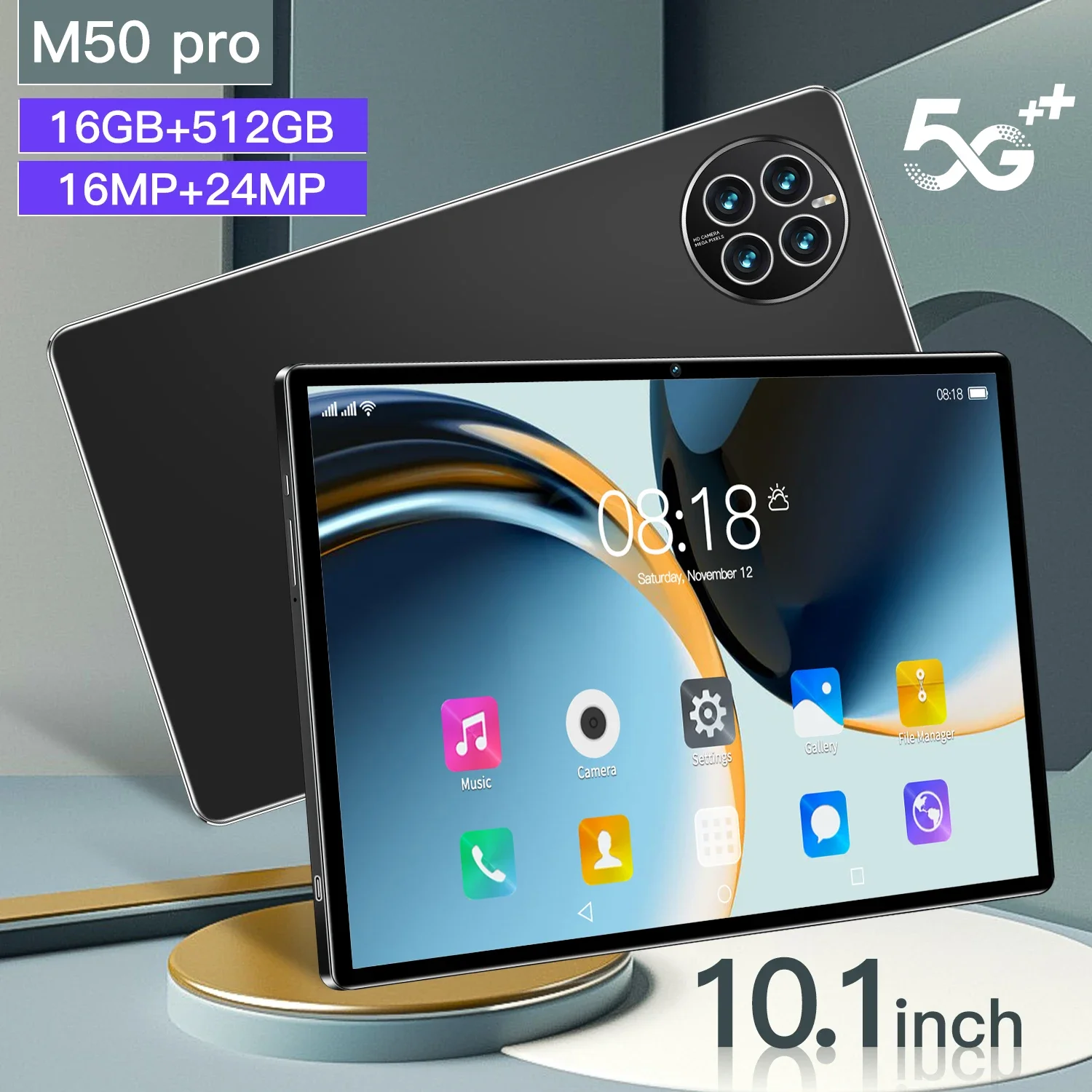 Испытайте мощность и технологии с планшетом M50 Pro — экраном 10,1 дюйма, двумя SIM-картами, памятью 16 ГБ и аккумулятором емкостью 12000 мАч.