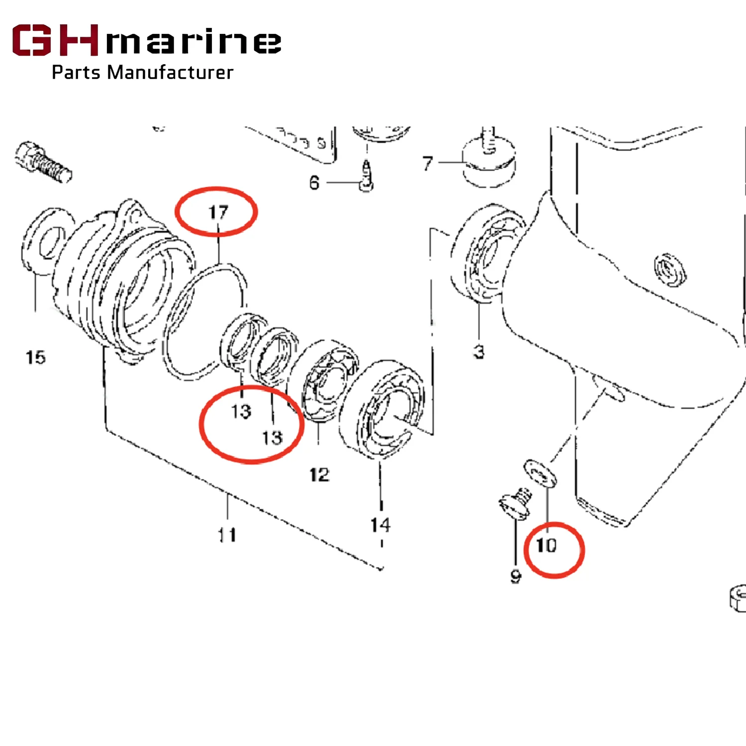 Outboard Lower Unit Seal kit Oil Seal for Suzuki 5HP 6HP 8HP 09282-14002 09280-48003 09168-10022 09168-10004 14*24*5 14*28*9