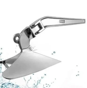 10kg 316 Stainless Steel Plough Anchor for Boat，22lb Delta Style Boat Anchor Power Marine Accessories Polished