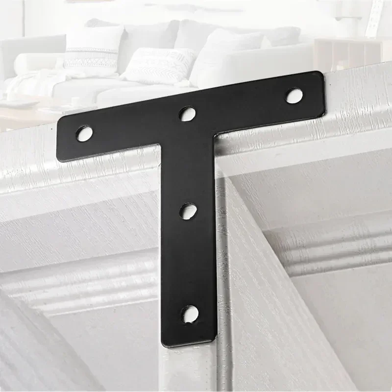 12 pièces support code d'angle en forme de T code d'angle de réparation de meubles à angle droit de 90 degrés noir, pour table, chaise, étagère