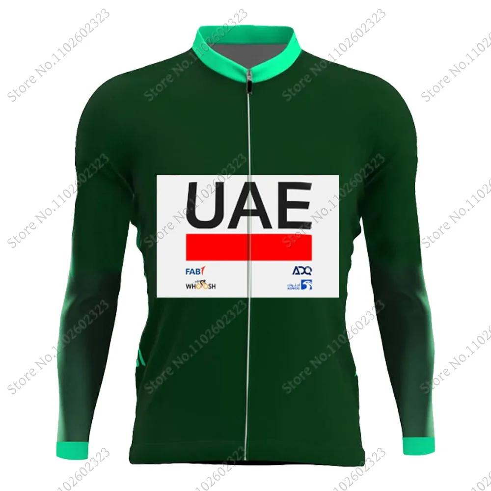 Spain Tour UAE Team 2024 Cycling Jersey Long Sleeve Red Green Clothing Race Road Bike Shirts Bicycle Tops MTB Uniform Maillot