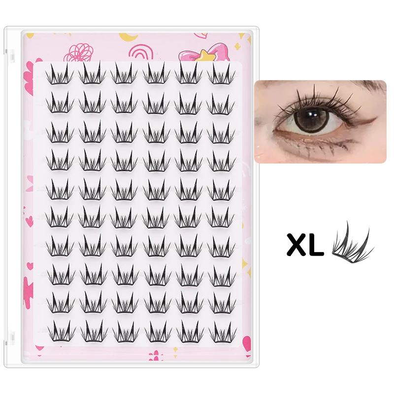 DINGSEN 10 Reihen Idol Lashes Selbstklebende Wimpern Natürliche Lange Anime Kleberfreie Cluster-Wimpern Make-up Korea Wimpern – Detail 28