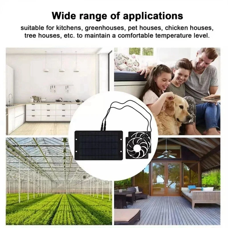 12V Solar Exhaust Fan  Solar Ventilator Fan Solar Panel Powered Fan   Solar Fan For Attic Dog Chicken House Greenhouse Fan