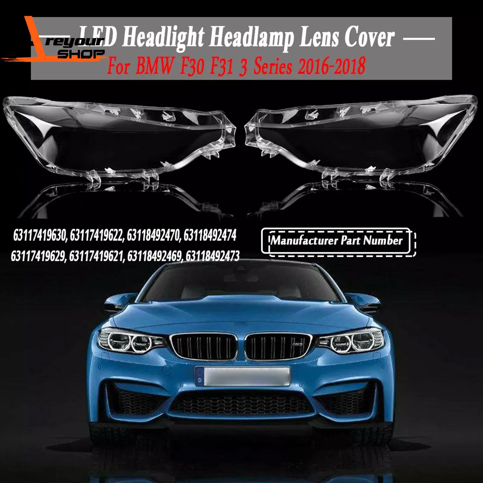 

2 шт. ксеноновые фары, прозрачная крышка объектива для BMW 3 серии F30 2016 2017 2018